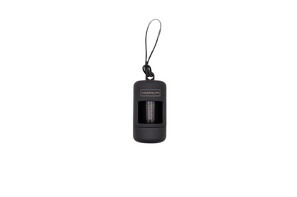 Shadow Black dog poop bag holder dispenser with clip, includes one roll of bags for easy leash attachment.