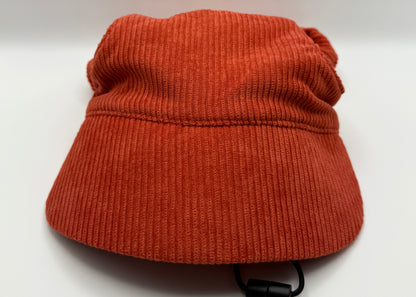🍎 Corduroy Dog Hat – Golden Gala (Red/Orange)