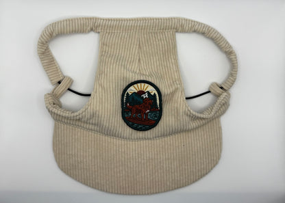☕ Corduroy Dog Hat – Vanilla Chai (Cream)