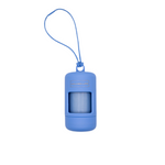 Moonlight Blue dog poop bag holder dispenser with clip, includes one roll of bags for easy leash attachment.