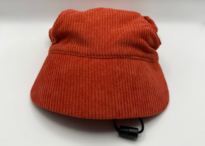 🍎 Corduroy Dog Hat – Golden Gala (Red/Orange)