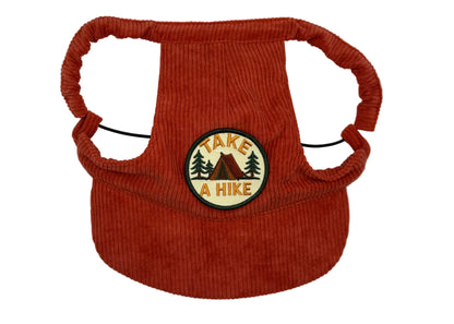 🍎 Corduroy Dog Hat – Golden Gala (Red/Orange)