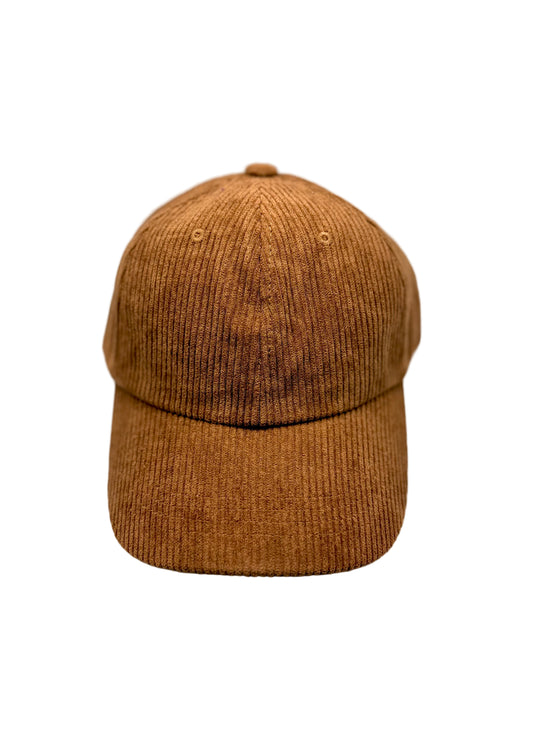 Brown Toasty Pecan corduroy human hat designed to match The Golden Life dog hats, displayed on a white background