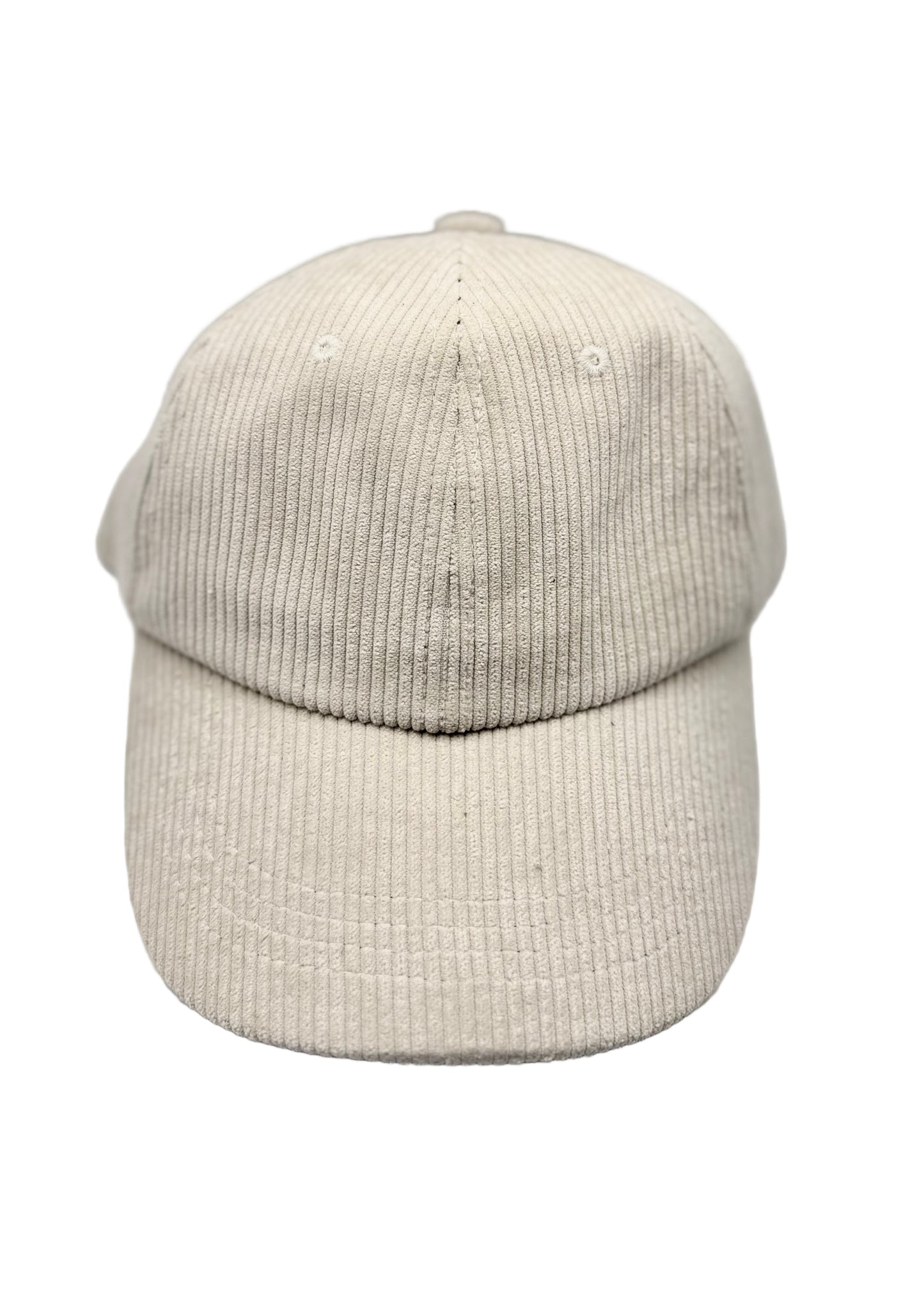 A cream corduroy human hat designed to match The Golden Life dog hats.