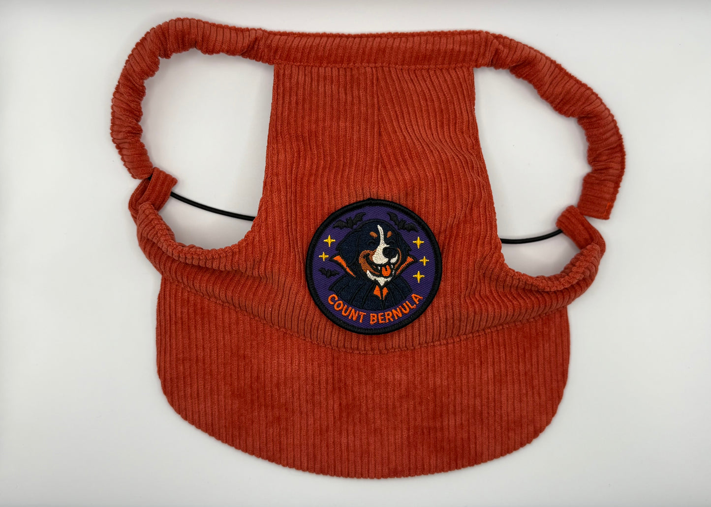 🍎 Corduroy Dog Hat – Golden Gala (Red/Orange)