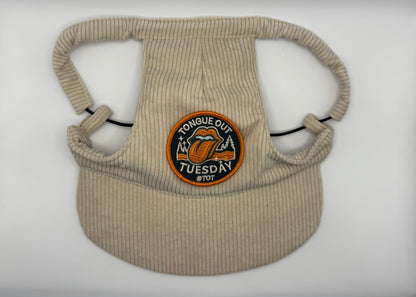 ☕ Corduroy Dog Hat – Vanilla Chai (Cream)