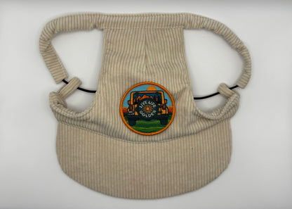 ☕ Corduroy Dog Hat – Vanilla Chai (Cream)