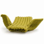 Yoda-inspired knit dog snood with ears, soft stretch material and comfortable fit for small to large dogs
